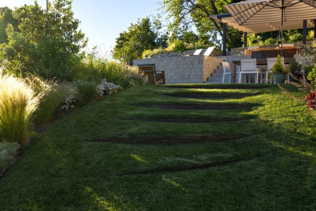steel risers in lawn